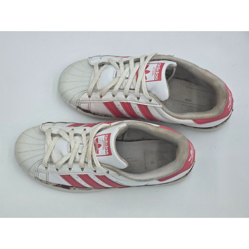 Adidas Superstar Her Studio London White Hazy Rose Kids Size 2 - Picture 2 of 8